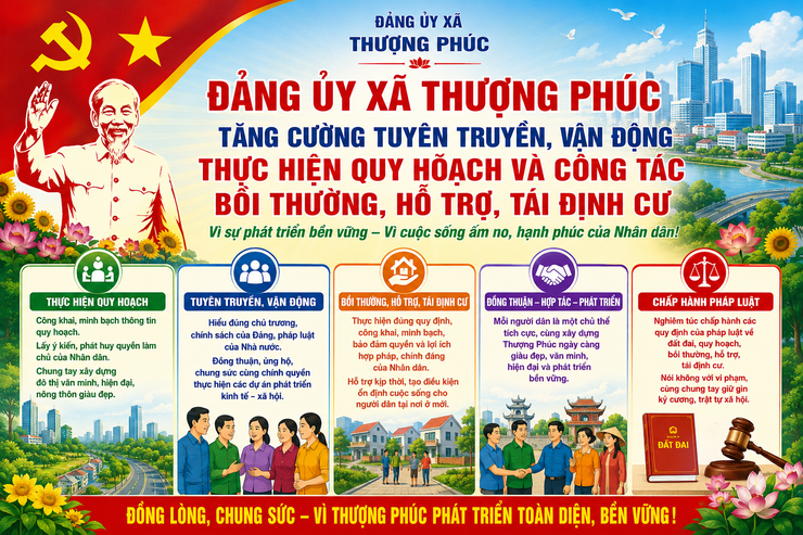 Đảng ủy xã Thượng Phúc tăng cường tuyên truyền, vận động thực hiện quy hoạch và công tác bồi thường, hỗ trợ, tái định cư- Ảnh 1.