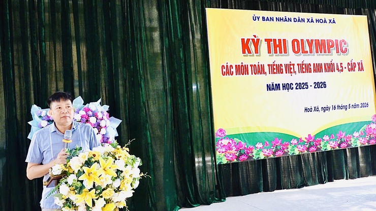 HÒA XÁ TỔ CHỨC KỲ THI OLYMPIC CÁC MÔN TOÁN, TIẾNG VIỆT, TIẾNG ANH CẤP TIỂU HỌC- Ảnh 1.