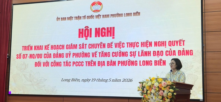 Mặt trận tổ quốc phường Long Biên triển khai Hội nghị Giám sát chuyên đề về Công tác phòng cháy, chữa cháy và Giám sát đối với Dự án cải tạo hệ thống Phòng cháy chữa cháy tại các di tích được xếp hạng trên địa bàn phường- Ảnh 4.