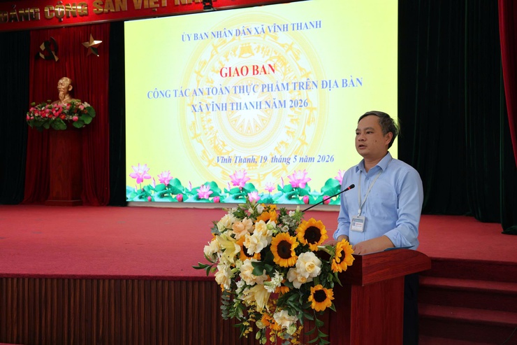 UBND XÃ VĨNH THANH TỔ CHỨC HỘI NGHỊ GIAO BAN CÔNG TÁC ĐẢM BẢO AN TOÀN THỰC PHẨM- Ảnh 1.