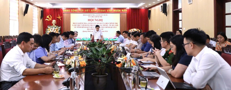  Đoàn Kiểm tra giám sát của Bộ Chính trị làm việc với Đảng ủy xã Quang Minh về công tác kiểm tra, giám sát năm 2026- Ảnh 1.