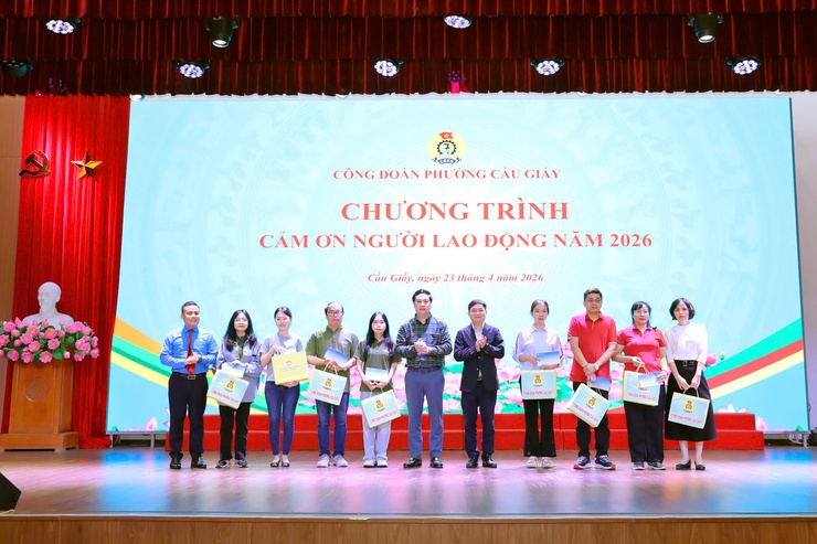 CÔNG ĐOÀN PHƯỜNG CẦU GIẤY TỔ CHỨC CHƯƠNG TRÌNH "CẢM ƠN NGƯỜI LAO ĐỘNG" NĂM 2026- Ảnh 1.