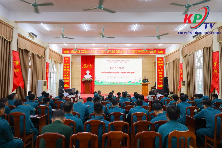 Xã Kiều Phú khai mạc huấn luyện dân quân cơ động năm 2026- Ảnh 3.