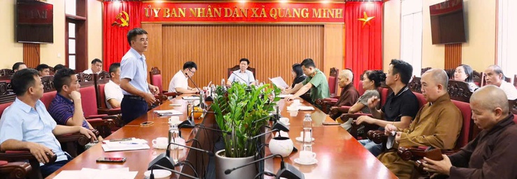 UBND xã Quang Minh làm việc về công tác tổ chức Đại lễ Phật đản năm 2026- Ảnh 1.