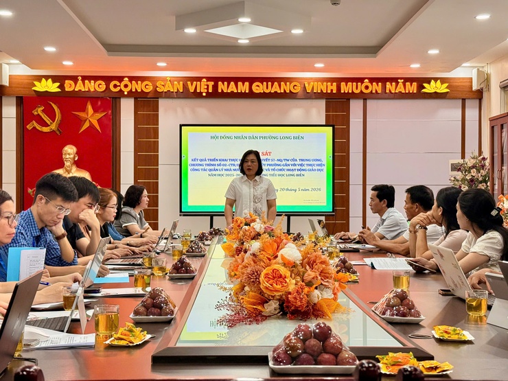 Hội đồng nhân dân phường Long Biên giám sát công tác giáo dục tại Trường Tiểu học Long Biên- Ảnh 1.