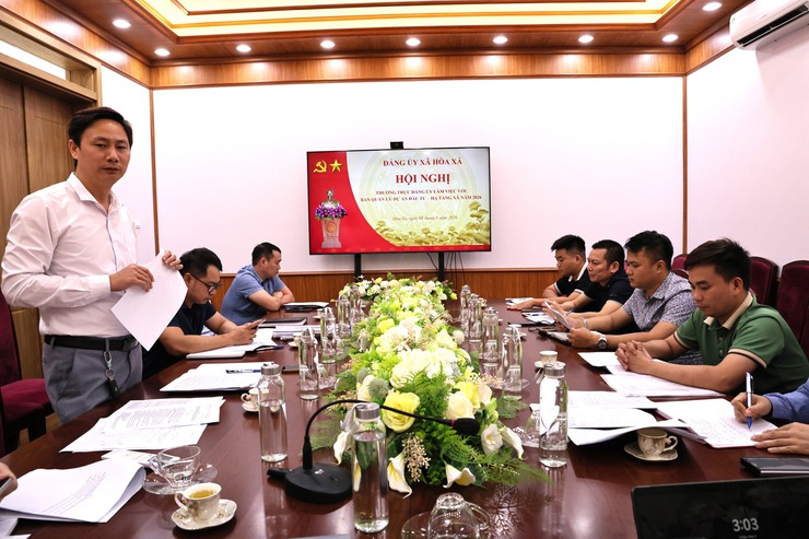 HỘI NGHỊ LÀM VIỆC GIỮA THƯỜNG TRỰC ĐẢNG ỦY XÃ HÒA XÁ VỚI BAN QUẢN LÝ DỰ ÁN ĐẦU TƯ - HẠ TẦNG - Ảnh 3.