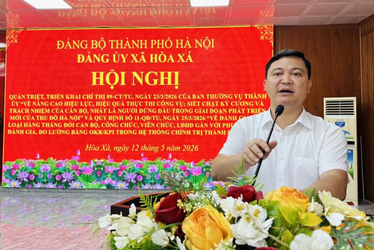 ĐẢNG ỦY XÃ HÒA XÁ TỔ CHỨC HỘI NGHỊ QUÁN TRIỆT, TRIỂN KHAI CHỈ THỊ 09-CT/TU VÀ QUY ĐỊNH SỐ 11-QĐ/TU CỦA THÀNH ỦY HÀ NỘI- Ảnh 3.