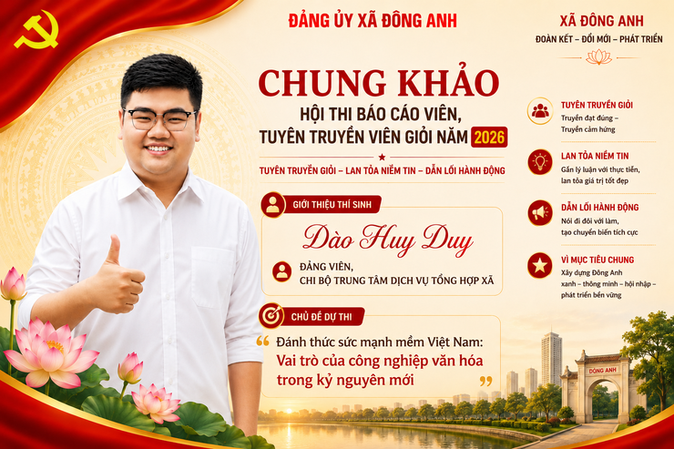 Giới thiệu các thí sinh lọt vào vòng chung khảo Hội thi Báo cáo viên, Tuyên tuyền viên giỏi xã Đông Anh năm 2026- Ảnh 4.