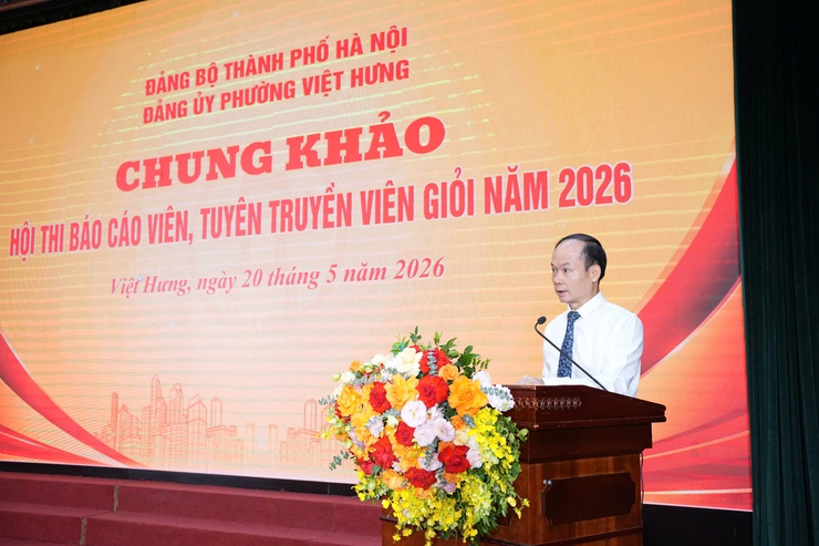 Phường Việt Hưng tổ chức thành công Chung khảo Hội thi Báo cáo viên, tuyên truyền viên giỏi năm 2026- Ảnh 1.