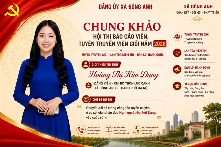 Giới thiệu các thí sinh lọt vào vòng chung khảo Hội thi Báo cáo viên, Tuyên tuyền viên giỏi xã Đông Anh năm 2026- Ảnh 7.