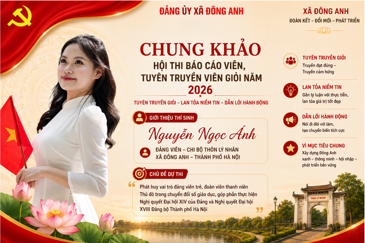 Giới thiệu các thí sinh lọt vào vòng chung khảo Hội thi Báo cáo viên, Tuyên tuyền viên giỏi xã Đông Anh năm 2026- Ảnh 9.