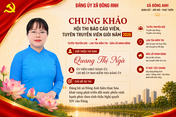 Giới thiệu các thí sinh lọt vào vòng chung khảo Hội thi Báo cáo viên, Tuyên tuyền viên giỏi xã Đông Anh năm 2026- Ảnh 5.