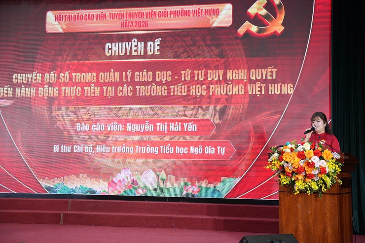 Phường Việt Hưng tổ chức thành công Chung khảo Hội thi Báo cáo viên, tuyên truyền viên giỏi năm 2026- Ảnh 12.