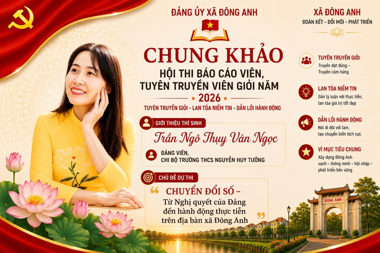 Giới thiệu các thí sinh lọt vào vòng chung khảo Hội thi Báo cáo viên, Tuyên tuyền viên giỏi xã Đông Anh năm 2026- Ảnh 3.