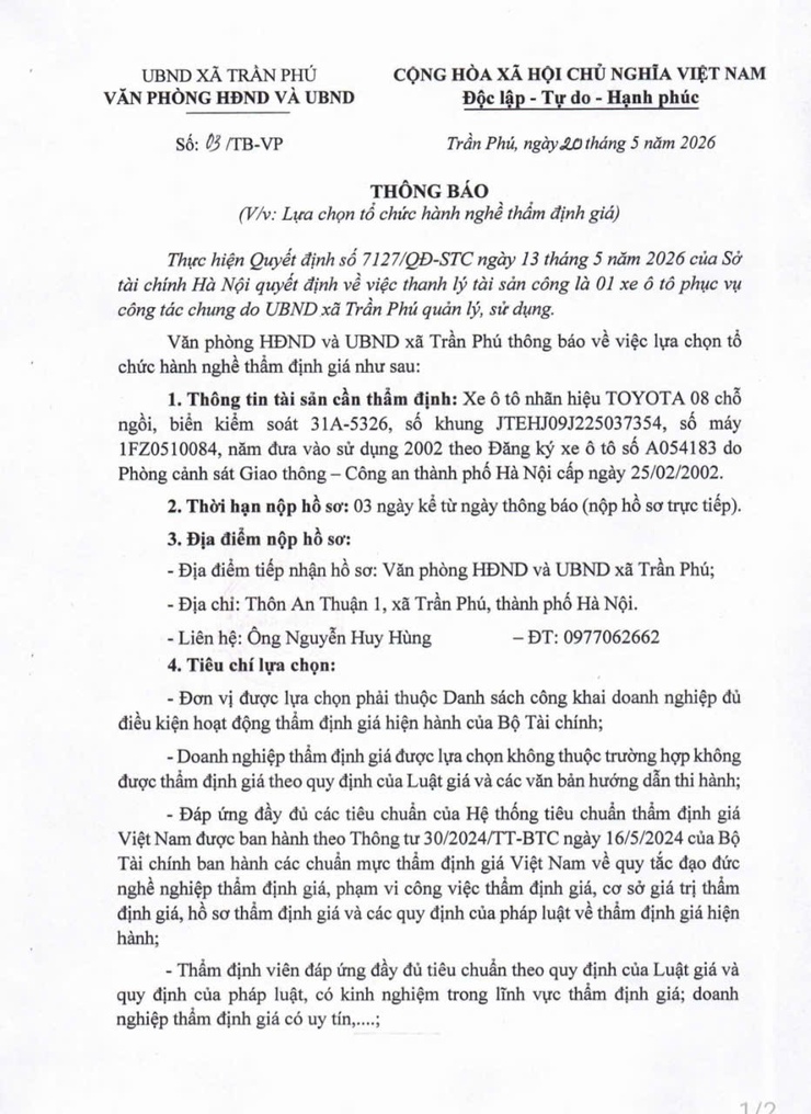 Thông báo- Ảnh 1.