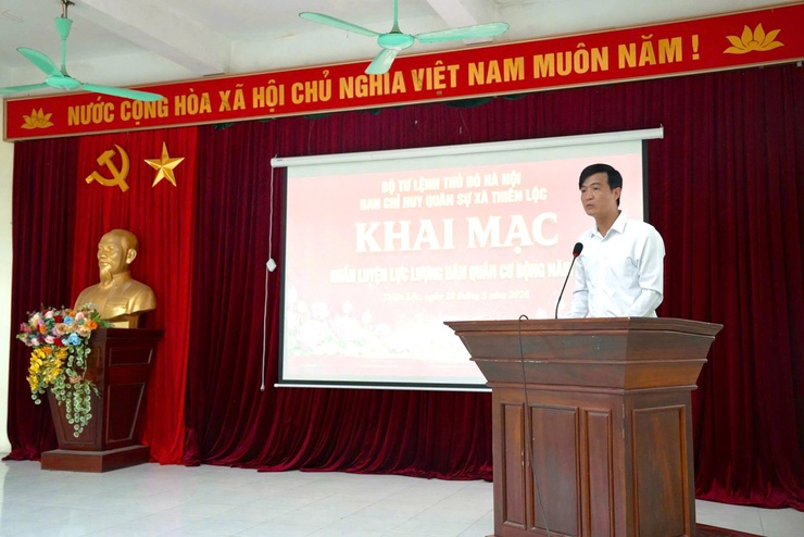 Khai mạc huấn luyện dân quân cơ động xã Thiên Lộc năm 2026- Ảnh 4.