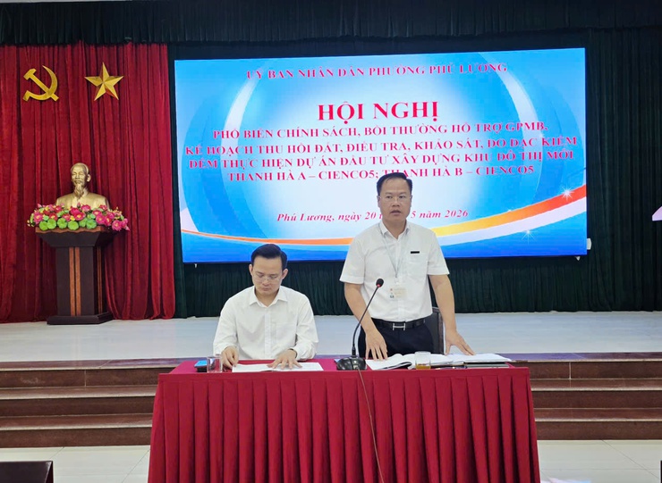 Phường Phú Lương tổ chức hội nghị Hội nghị phổ biến chính sách, bồi thường hỗ trợ GPMB dự án Đầu tư xây dựng Khu đô thị mới Thanh Hà A - Cienco5; Thanh Hà B - Cienco5- Ảnh 5.