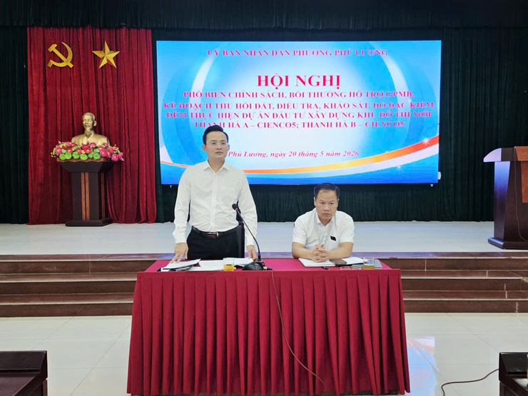 Phường Phú Lương tổ chức hội nghị Hội nghị phổ biến chính sách, bồi thường hỗ trợ GPMB dự án Đầu tư xây dựng Khu đô thị mới Thanh Hà A - Cienco5; Thanh Hà B - Cienco5- Ảnh 2.