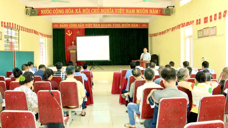 UBND XÃ THƯ LÂM TỔ CHỨC HỘI NGHỊ LẤY Ý KIẾN CỘNG ĐỒNG DÂN CƯ VỀ ĐỒ ÁN ĐIỀU CHỈNH CỤC BỘ QUY HOẠCH KHU NHÀ Ở XÃ HỘI VÂN HÀ 1- Ảnh 1.