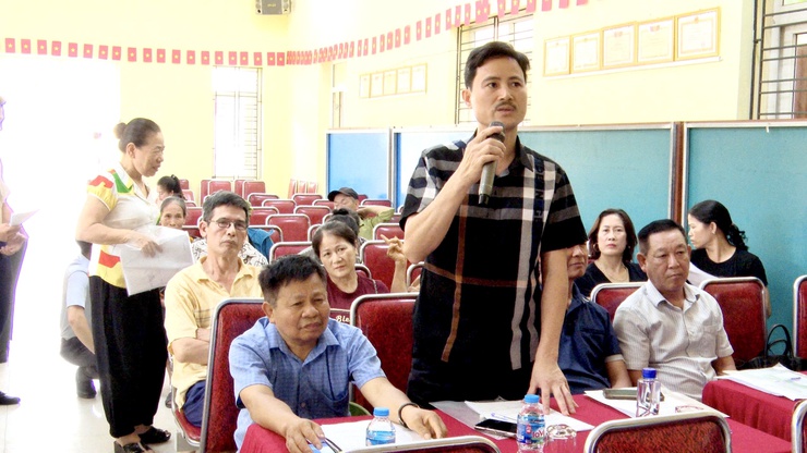 UBND XÃ THƯ LÂM TỔ CHỨC HỘI NGHỊ LẤY Ý KIẾN CỘNG ĐỒNG DÂN CƯ VỀ ĐỒ ÁN ĐIỀU CHỈNH CỤC BỘ QUY HOẠCH KHU NHÀ Ở XÃ HỘI VÂN HÀ 1- Ảnh 12.