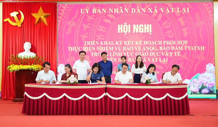 Xã Vật Lại triển khai ký kết kế hoạch phối hợp bảo vệ an ninh quốc gia, bảo đảm trật tự an toàn xã hội trong lĩnh vực giáo dục và y tế- Ảnh 8.