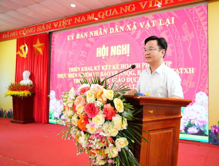 Xã Vật Lại triển khai ký kết kế hoạch phối hợp bảo vệ an ninh quốc gia, bảo đảm trật tự an toàn xã hội trong lĩnh vực giáo dục và y tế- Ảnh 6.