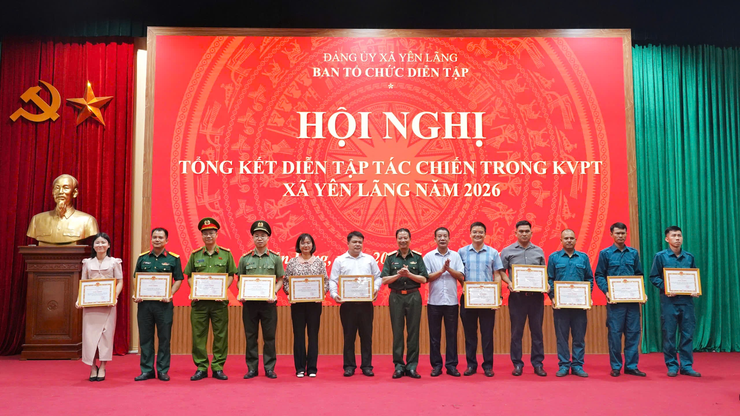 Xã Yên Lãng tổng kết diễn tập tác chiến khu vực phòng thủ năm 2026- Ảnh 5.