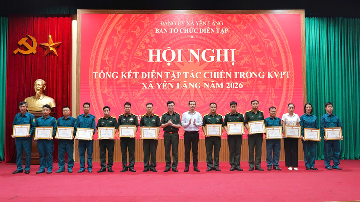Xã Yên Lãng tổng kết diễn tập tác chiến khu vực phòng thủ năm 2026- Ảnh 6.