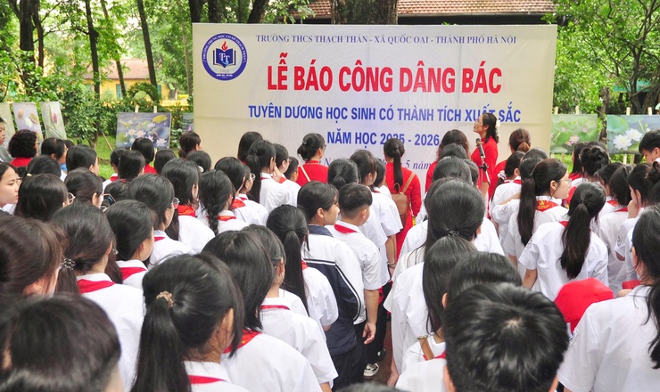 TRƯỜNG THCS THẠCH THÁN BÁO CÔNG DÂNG BÁC, TUYÊN DƯƠNG HỌC SINH XUẤT SẮC NĂM HỌC 2025 – 2026- Ảnh 6.