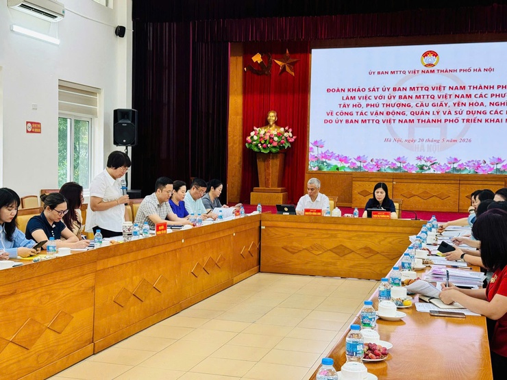 ỦY BAN MTTQ VIỆT NAM THÀNH PHỐ HÀ NỘI KHẢO SÁT CÔNG TÁC VẬN ĐỘNG, QUẢN LÝ VÀ SỬ DỤNG CÁC LOẠI QUỸ TẠI CÁC PHƯỜNG TÂY HỒ, PHÚ THƯỢNG, CẦU GIẤY, YÊN HÒA VÀ NGHĨA ĐÔ- Ảnh 5.