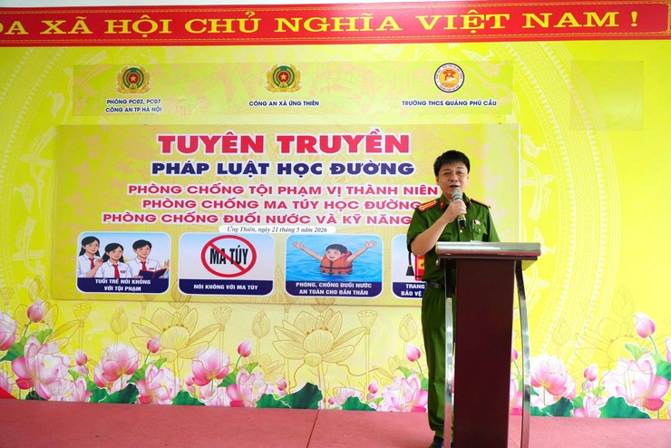 Nâng cao nhận thức pháp luật, kỹ năng tự bảo vệ bản thân cho học sinh Trường THCS Quảng Phú Cầu- Ảnh 2.