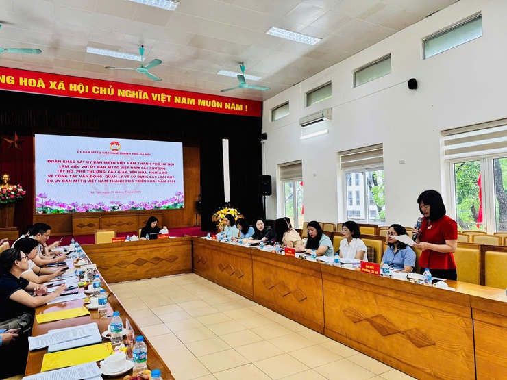ỦY BAN MTTQ VIỆT NAM THÀNH PHỐ HÀ NỘI KHẢO SÁT CÔNG TÁC VẬN ĐỘNG, QUẢN LÝ VÀ SỬ DỤNG CÁC LOẠI QUỸ TẠI CÁC PHƯỜNG TÂY HỒ, PHÚ THƯỢNG, CẦU GIẤY, YÊN HÒA VÀ NGHĨA ĐÔ- Ảnh 4.