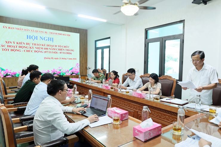 UBND xã Quảng Bị tổ chức Hội nghị xin ý kiến dự thảo kế hoạch tổ chức các hoạt động kỷ niệm 600 năm chiến thắng Tốt Động – Chúc Động 7/11/2026- Ảnh 1.