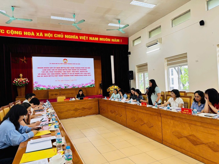 ỦY BAN MTTQ VIỆT NAM THÀNH PHỐ HÀ NỘI KHẢO SÁT CÔNG TÁC VẬN ĐỘNG, QUẢN LÝ VÀ SỬ DỤNG CÁC LOẠI QUỸ TẠI CÁC PHƯỜNG TÂY HỒ, PHÚ THƯỢNG, CẦU GIẤY, YÊN HÒA VÀ NGHĨA ĐÔ- Ảnh 9.