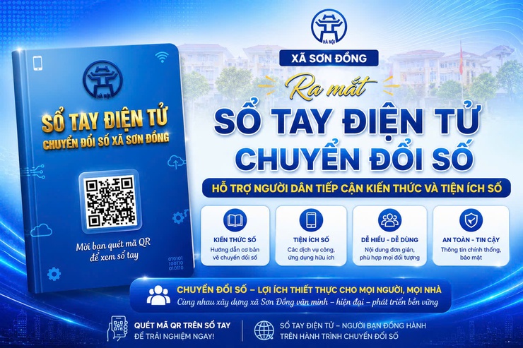 Xã Sơn Đồng ra mắt "Sổ tay điện tử chuyển đổi số" - hỗ trợ người dân tiếp cận kiến thức và tiện ích số- Ảnh 1.