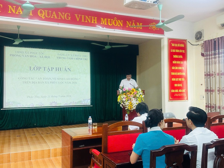 UBND XÃ PHÚC LỘC TỔ CHỨC LỚP TẬP HUẤN AN TOÀN, VỆ SINH LAO ĐỘNG NĂM 2026- Ảnh 1.