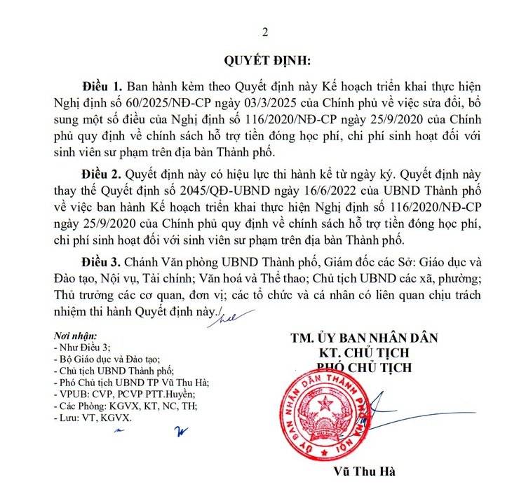 Hà Nội triển khai thực hiện Nghị định số 60 của Chính phủ về chính sách hỗ trợ tiền đóng học phí, chi phí sinh hoạt đối với sinh viên sư phạm trên địa bàn Thành phố.- Ảnh 2.