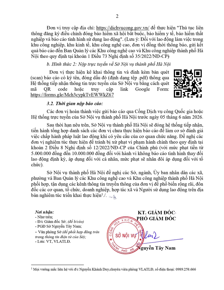 Công văn số 3209/SNV-VLATLĐbáo cáo tình hình sử dụng lao động 6 tháng đầu năm 2026- Ảnh 2.