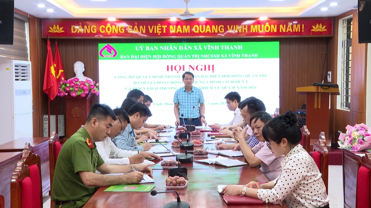 XÃ VĨNH THANH CÔNG BỐ QUYẾT ĐỊNH THÀNH LẬP BAN ĐẠI DIỆN HỘI ĐỒNG QUẢN TRỊ NGÂN HÀNG CHÍNH SÁCH XÃ HỘI XÃ; ĐÁNH GIÁ KẾT QUẢ HOẠT ĐỘNG QUÝ I, TRIỂN KHAI NHIỆM VỤ QUÝ II NĂM 2026- Ảnh 10.