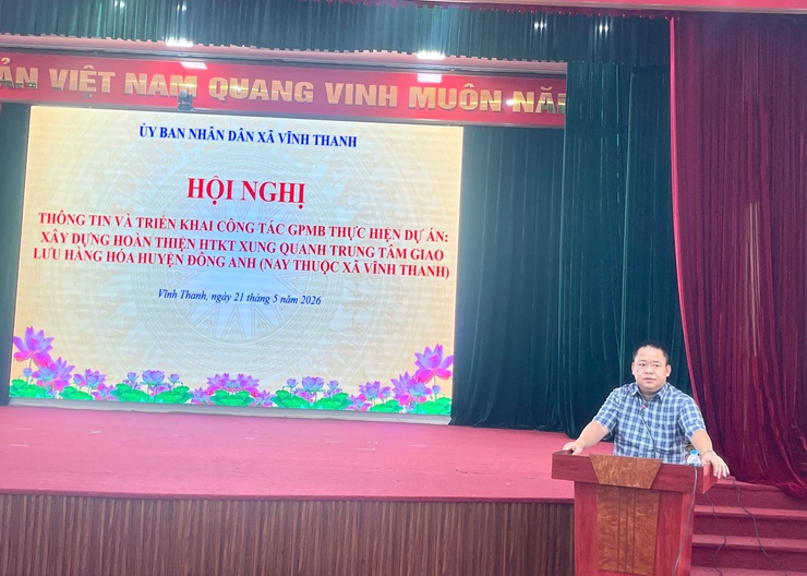 ỦY BAN NHÂN DÂN XÃ VĨNH THANH TỔ CHỨC HỘI NGHỊ THÔNG TIN VÀ TRIỂN KHAI CÔNG TÁC GPMB THỰC HIỆN DỰ ÁN XÂY DỰNG HOÀN THIỆN HTKT XUNG QUANH TRUNG TÂM GIAO LƯU HÀNG HÓA HUYỆN ĐÔNG ANH( NAY THUỘC XÃ VĨNH THANH)- Ảnh 10.