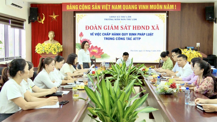 BAN VĂN HÓA – XÃ HỘI HĐND XÃ THƯ LÂM GIÁM SÁT CÔNG TÁC BẢO ĐẢM VỆ SINH AN TOÀN THỰC PHẨM TẠI TRƯỜNG MẦM NON THƯ LÂM
- Ảnh 1.