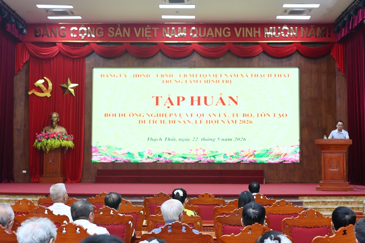 THẠCH THẤT: TẬP HUẤN VỀ QUẢN LÝ, TU BỔ, TÔN TẠO DI TÍCH, DI SẢN LỄ HỘI NĂM 2026- Ảnh 3.