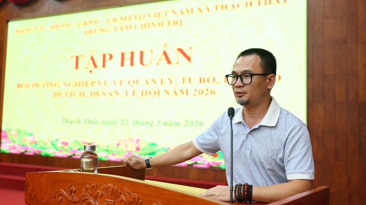THẠCH THẤT: TẬP HUẤN VỀ QUẢN LÝ, TU BỔ, TÔN TẠO DI TÍCH, DI SẢN LỄ HỘI NĂM 2026- Ảnh 1.