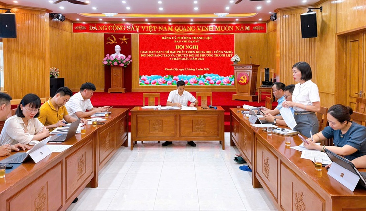 Ban Chỉ đạo 57 phường Thanh Liệt giao ban phát triển khoa học công nghệ, đổi mới sáng tạo và chuyển đổi số- Ảnh 1.