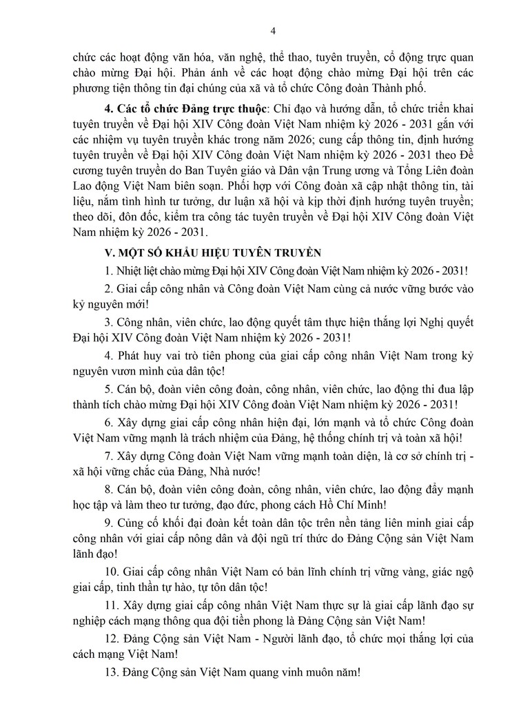 TUYÊN TRUYỀN ĐẠI HỘI XIV CÔNG ĐOÀN VIỆT NAM NHIỆM KỲ 2026 - 2031- Ảnh 4.