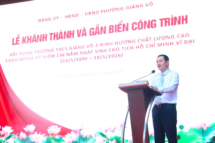 Lễ khánh thành và gắn biển công trình trường THCS Giảng Võ 2 định hướng chất lượng cao- Ảnh 3.