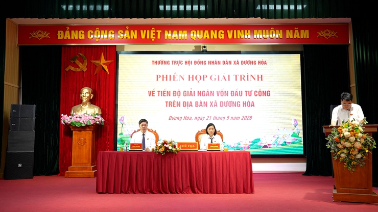 Thường trực HĐND xã Dương Hoà tổ chức phiên họp giải trình về tiến độ giải ngân vốn đầu tư công trên địa bàn xã- Ảnh 6.