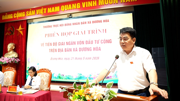 Thường trực HĐND xã Dương Hoà tổ chức phiên họp giải trình về tiến độ giải ngân vốn đầu tư công trên địa bàn xã- Ảnh 5.