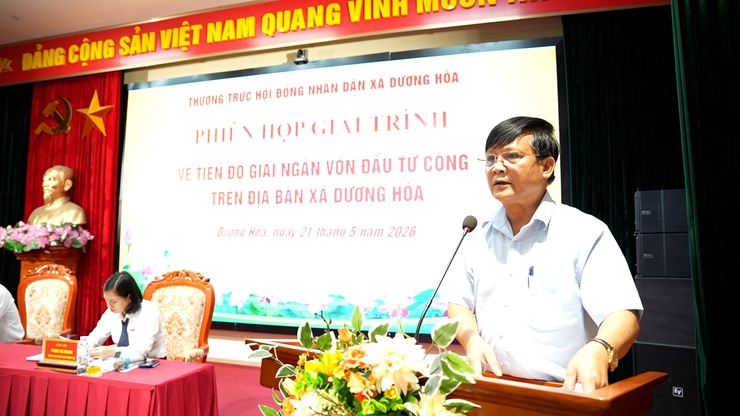 Thường trực HĐND xã Dương Hoà tổ chức phiên họp giải trình về tiến độ giải ngân vốn đầu tư công trên địa bàn xã- Ảnh 11.