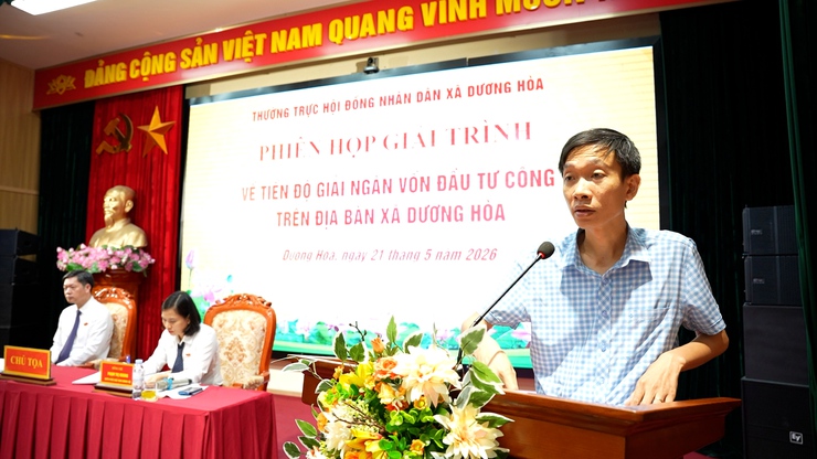 Thường trực HĐND xã Dương Hoà tổ chức phiên họp giải trình về tiến độ giải ngân vốn đầu tư công trên địa bàn xã- Ảnh 12.